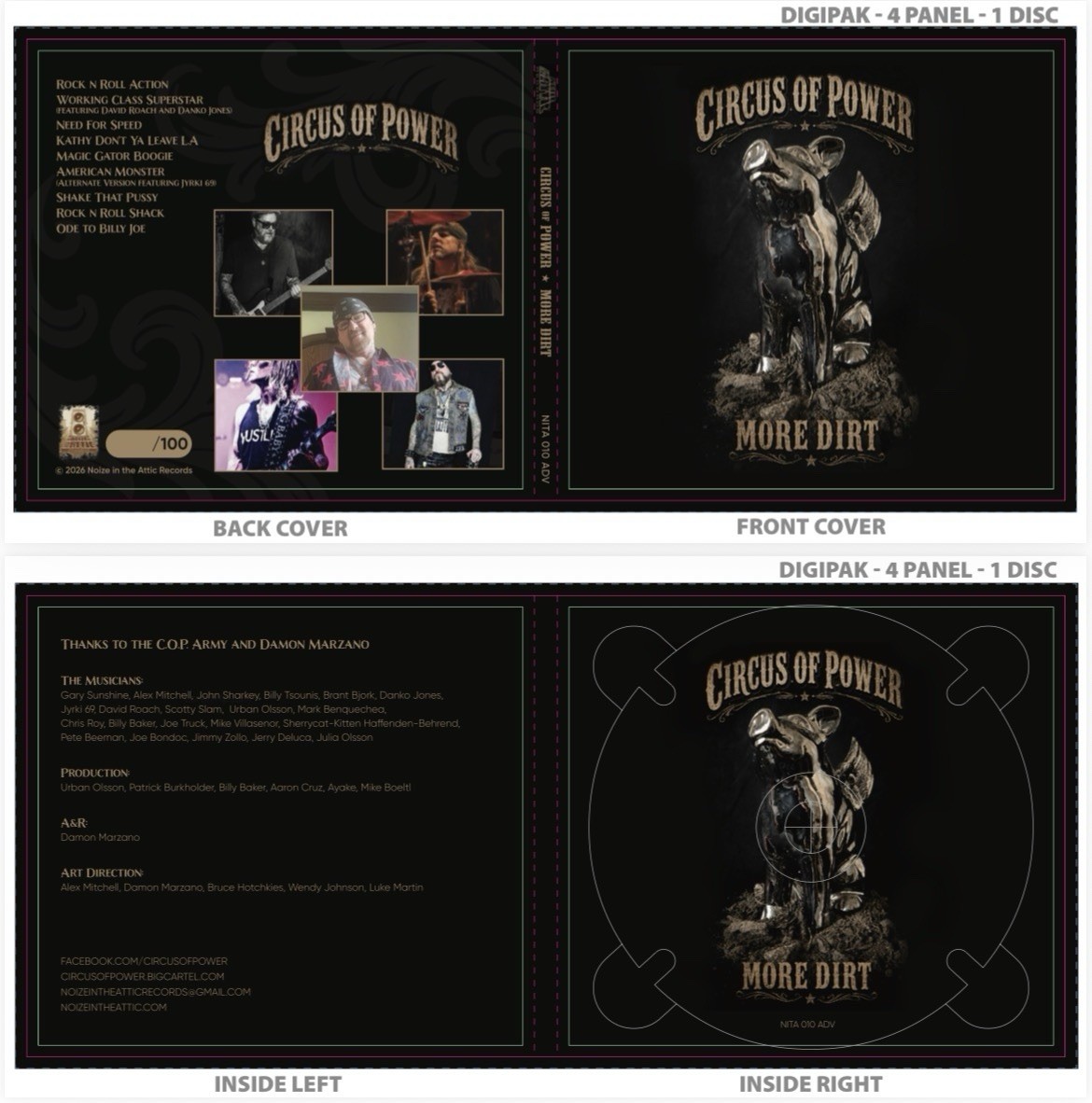 Circus Of Power MORE DIRT Exclusive Tour CD LTD 100 Numbered NEW Junkyard Vices