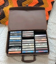Vintage 30 Cassette Tape LOT Full Case 27 Variety of Casseettes  picture