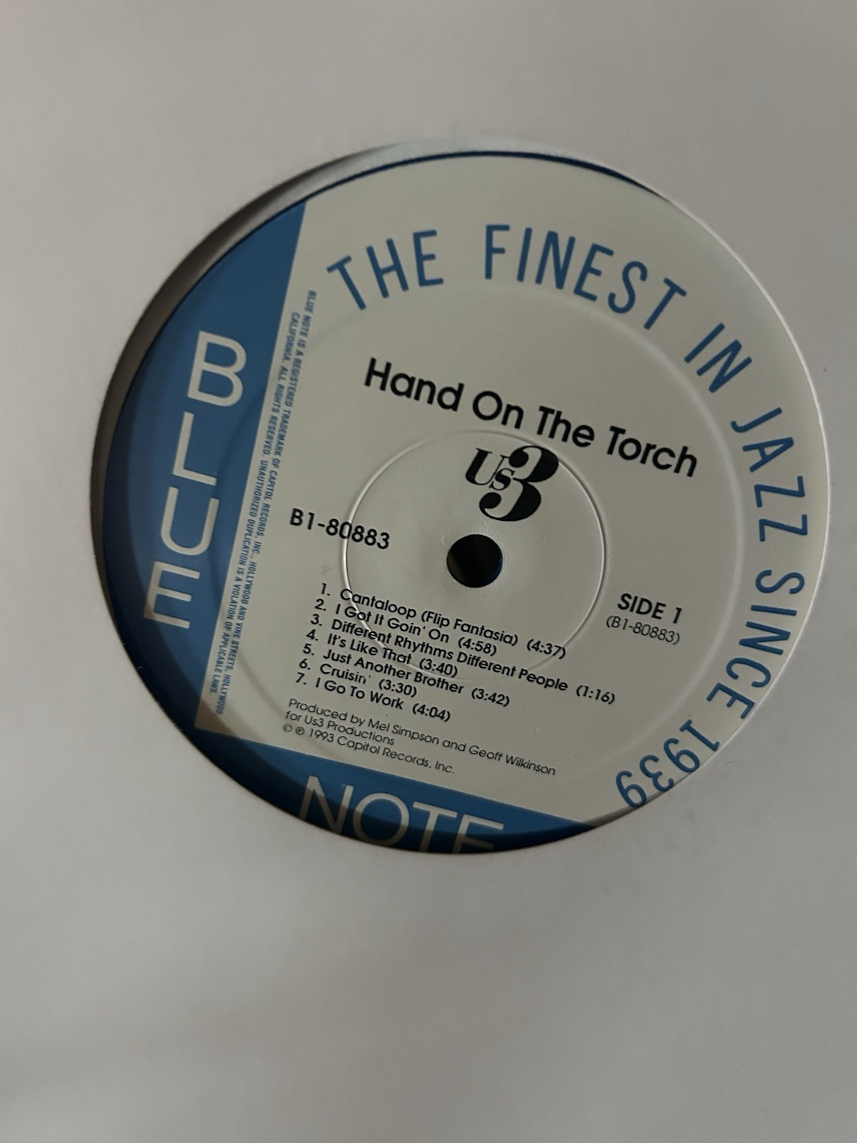 Us3 Hand On The Torch 1993 Blue Note Blue Vinyl - Unused