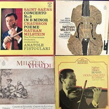 4x EX Lot NATHAN MILSTEIN Collection Saint Saens Brahms Bach Vivaldi Stereo 4LP picture