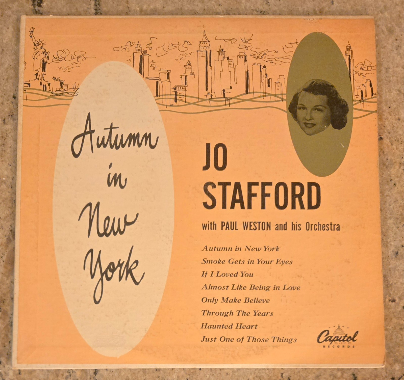 Jo Stafford Autumn in New York Paul Weston & His Orchestra Capitol Records 10\