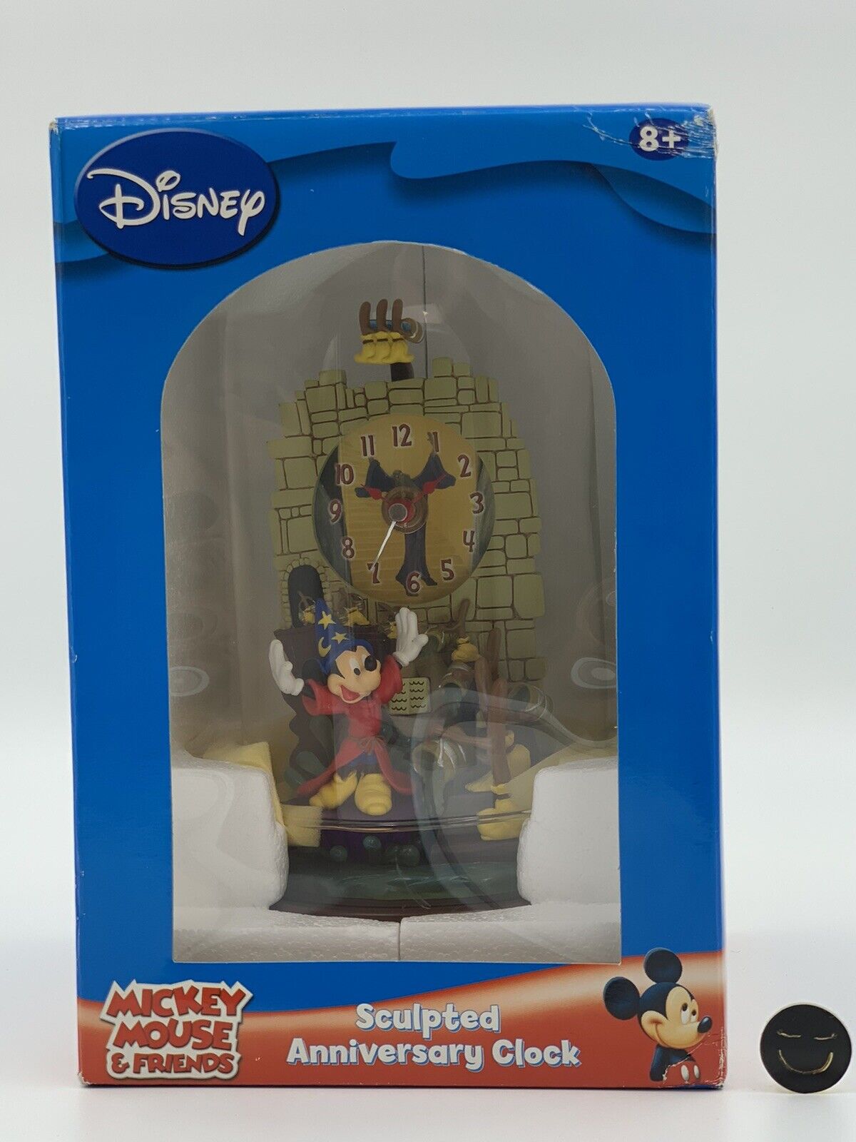 Disney Mickey Mouse & Friends FANTASIA Sculpted Anniversary Dual Pendulum Clock 