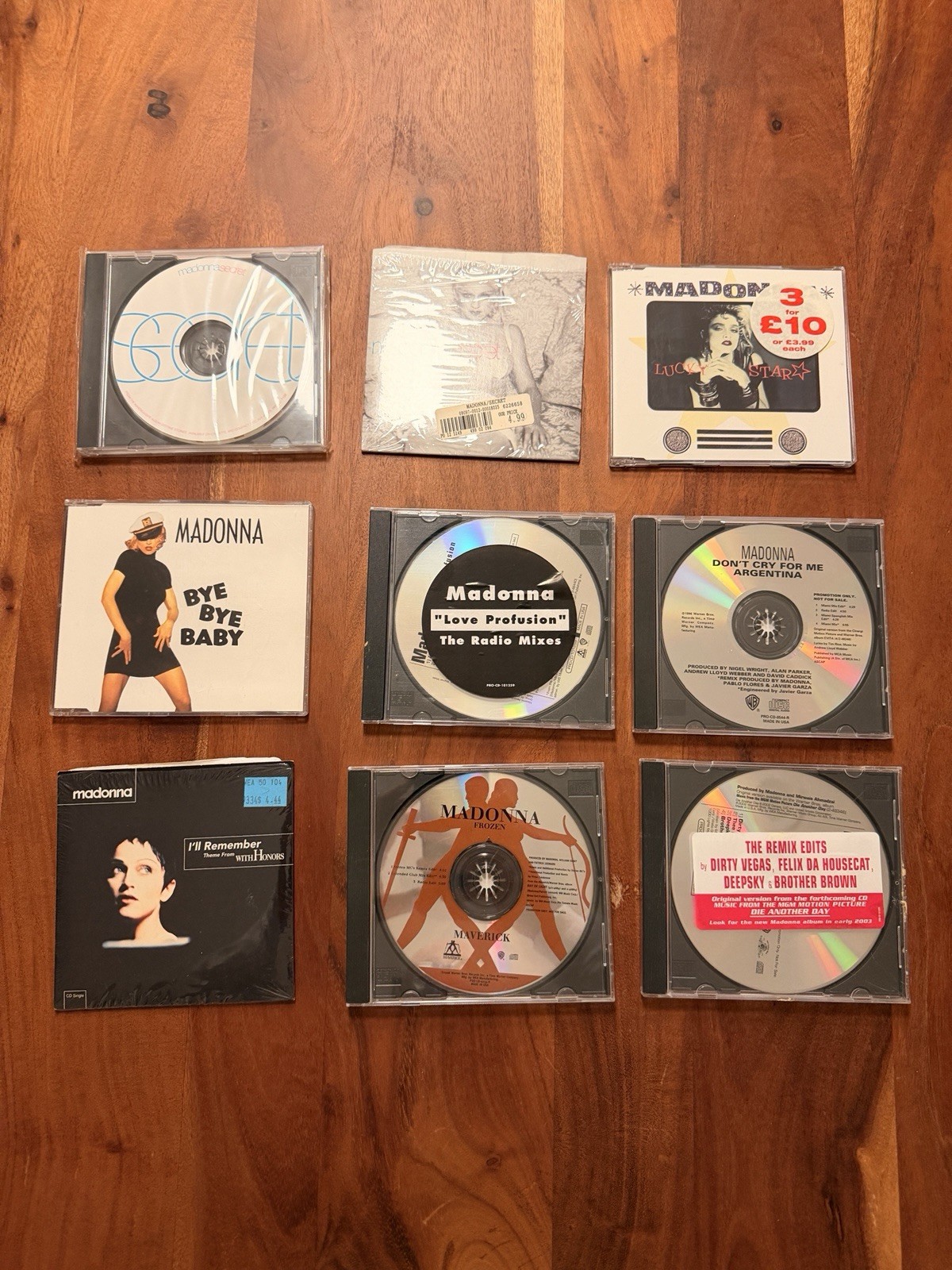 Madonna 9 cd lot Maverick Records Remix Edits Evita Lucky Star Secret