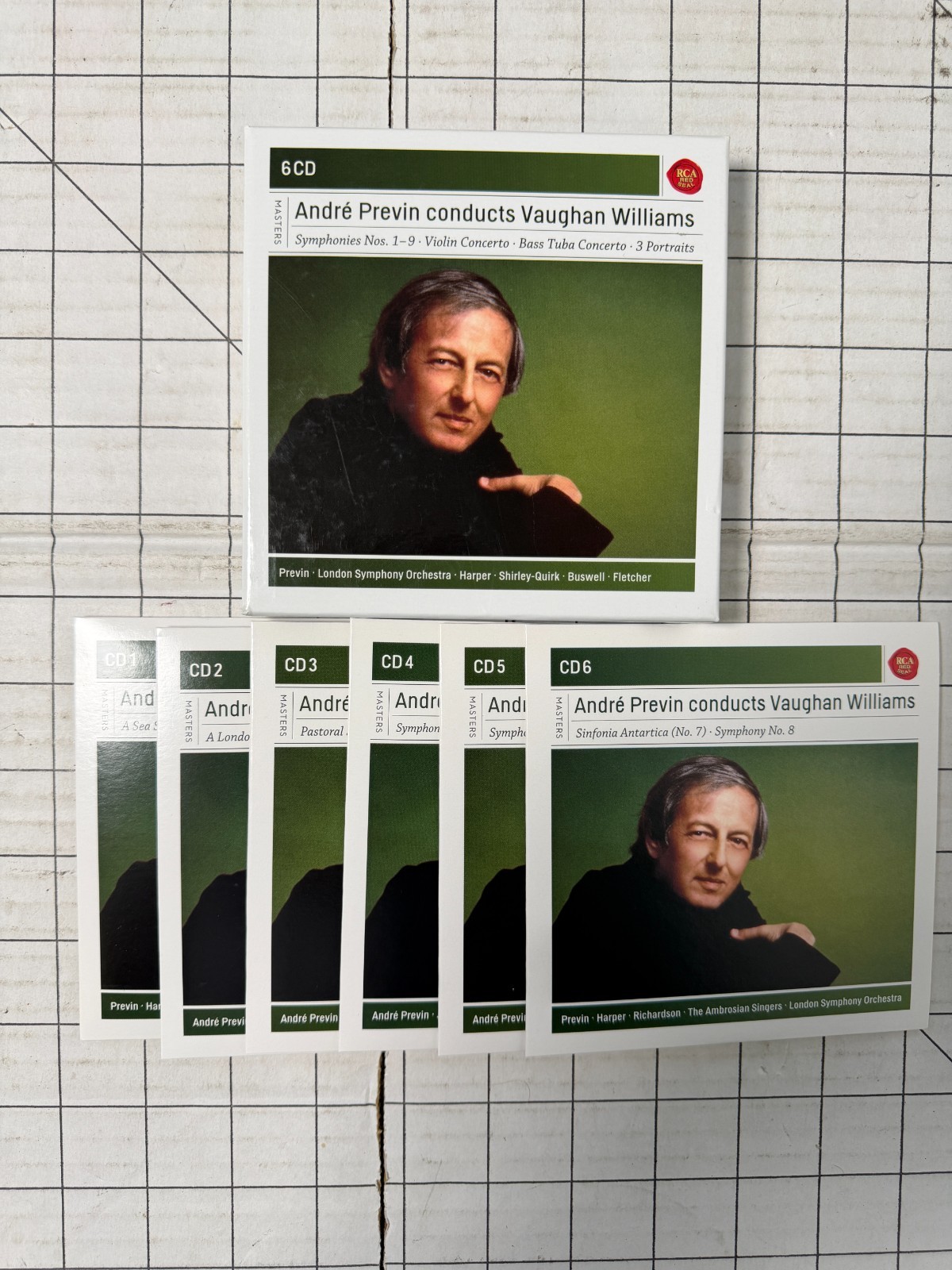 André Previn conducts Vaughan Williams Symphonies Nos. 1-9 RCA 6 CD Box Set