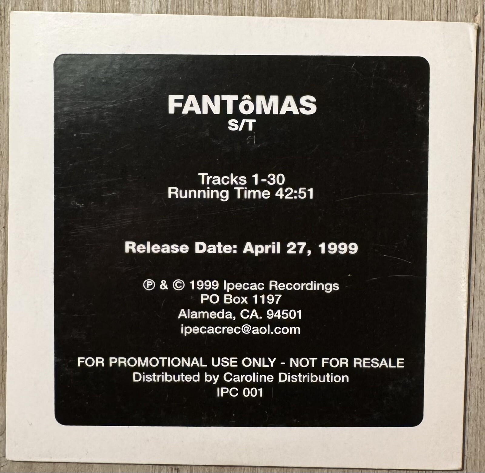 FANTOMAS self Promo CD Patton Slayer Faith No Bungle Secret Chiefs Melvins RARE