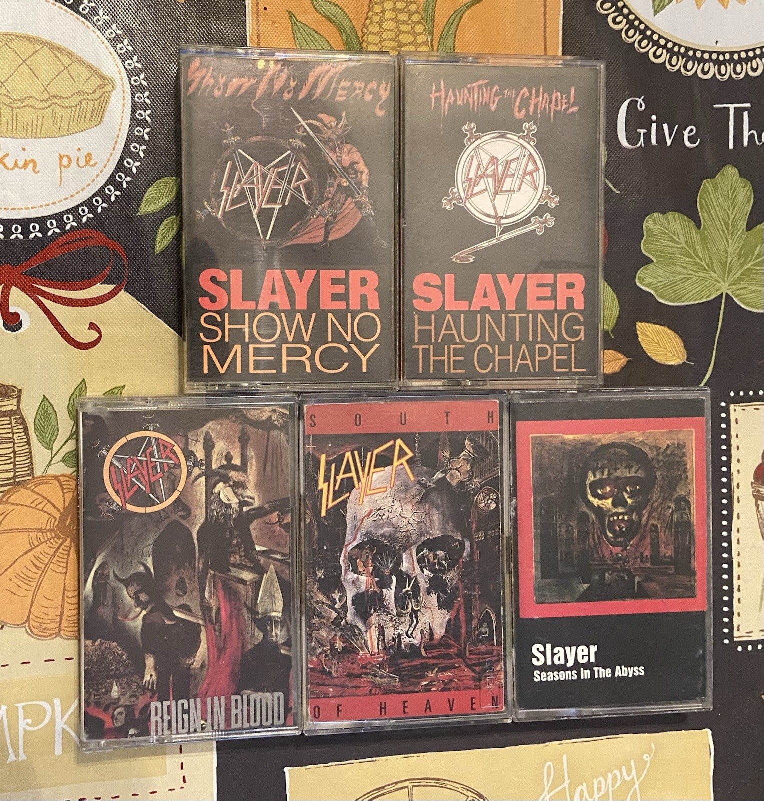 Slayer lot of 5 Cassette Tapes Reign In Blood South of Heaven Seasons See Photos