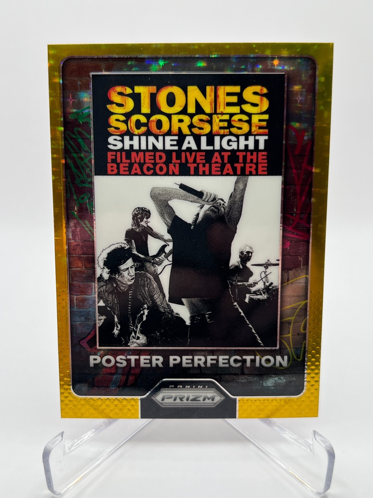 2025 PANINI PRIZM THE ROLLING STONES BEACON THEATRE 05/10 GOLD PRIZM POSTER