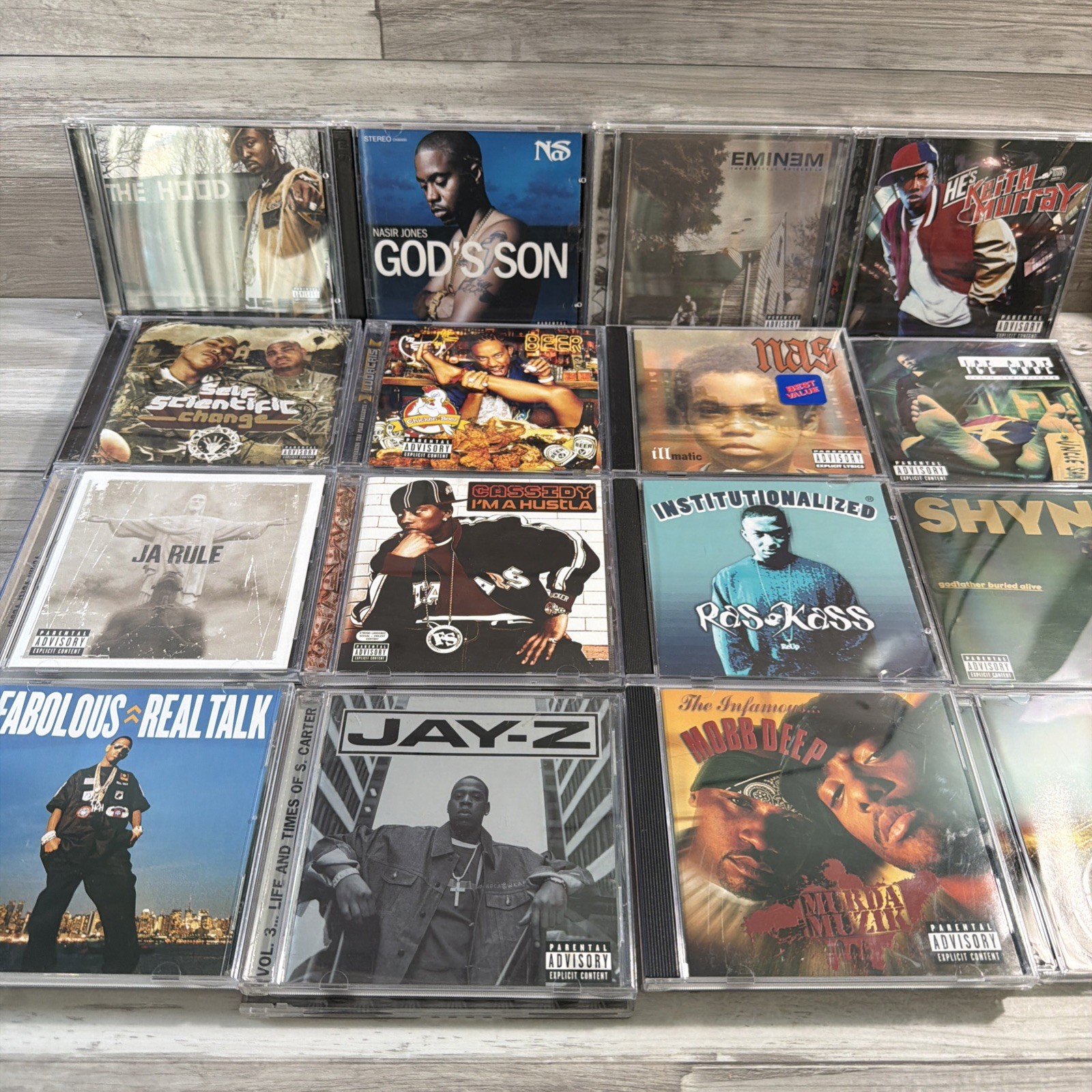 25 Rap & Hip-hop CD Lot 90s 2000s Ice Cube Jay-Z Nas Eminem Ja Rule DMX 50 CENT