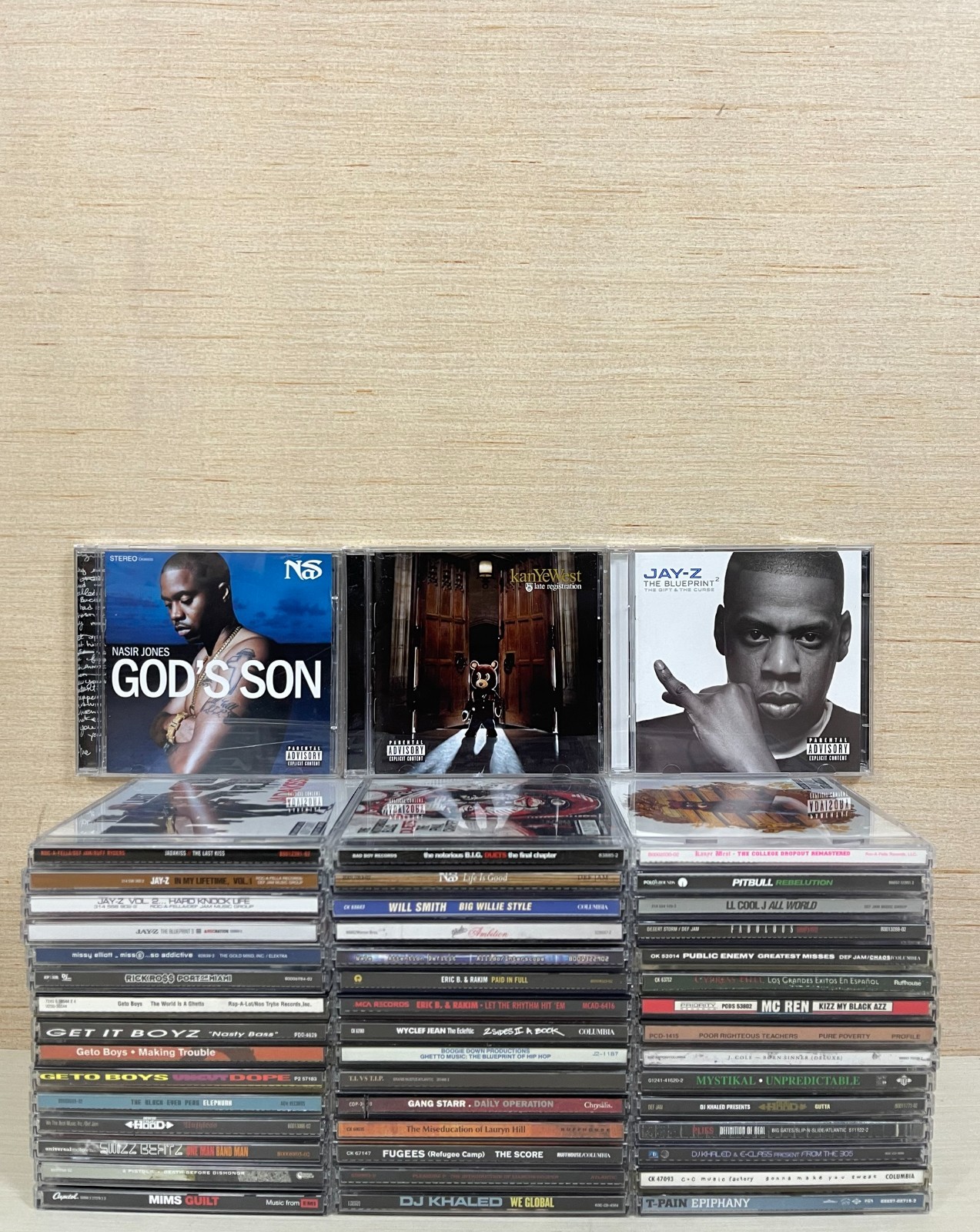 Lot of 48 Rap Hip Hop CD Jay Z, Nas, Kayne, Biggie, PITBULL, TI, J Cole & more