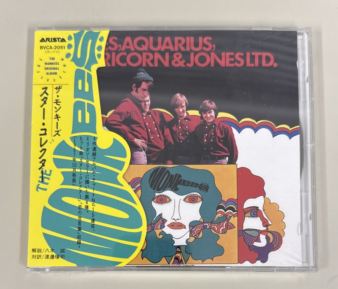 SEALED Monkees Pisces Aquarius JAPAN CD BVCA-2051 guitar shaped OBI 1992 Arista