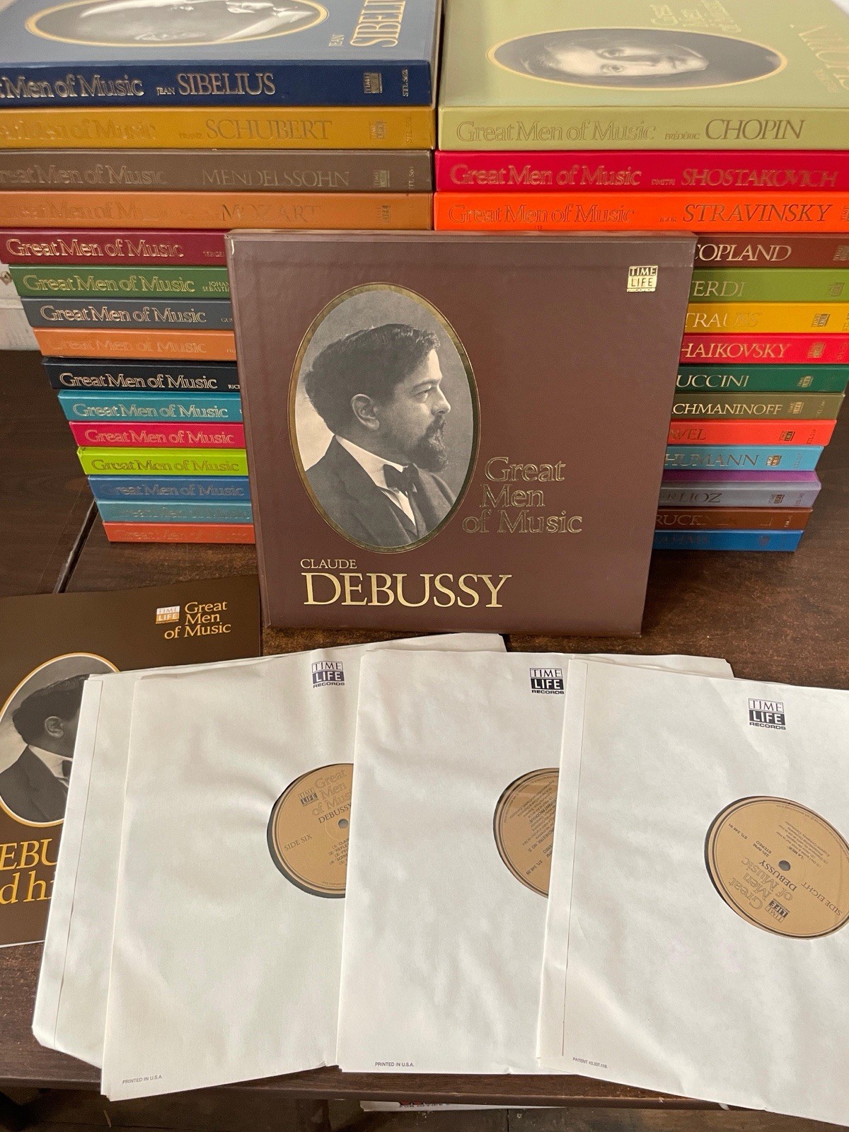 Vtg 1970 Time Life Great Men Of Music Debussy 4 LP Box Set Illustrated Book