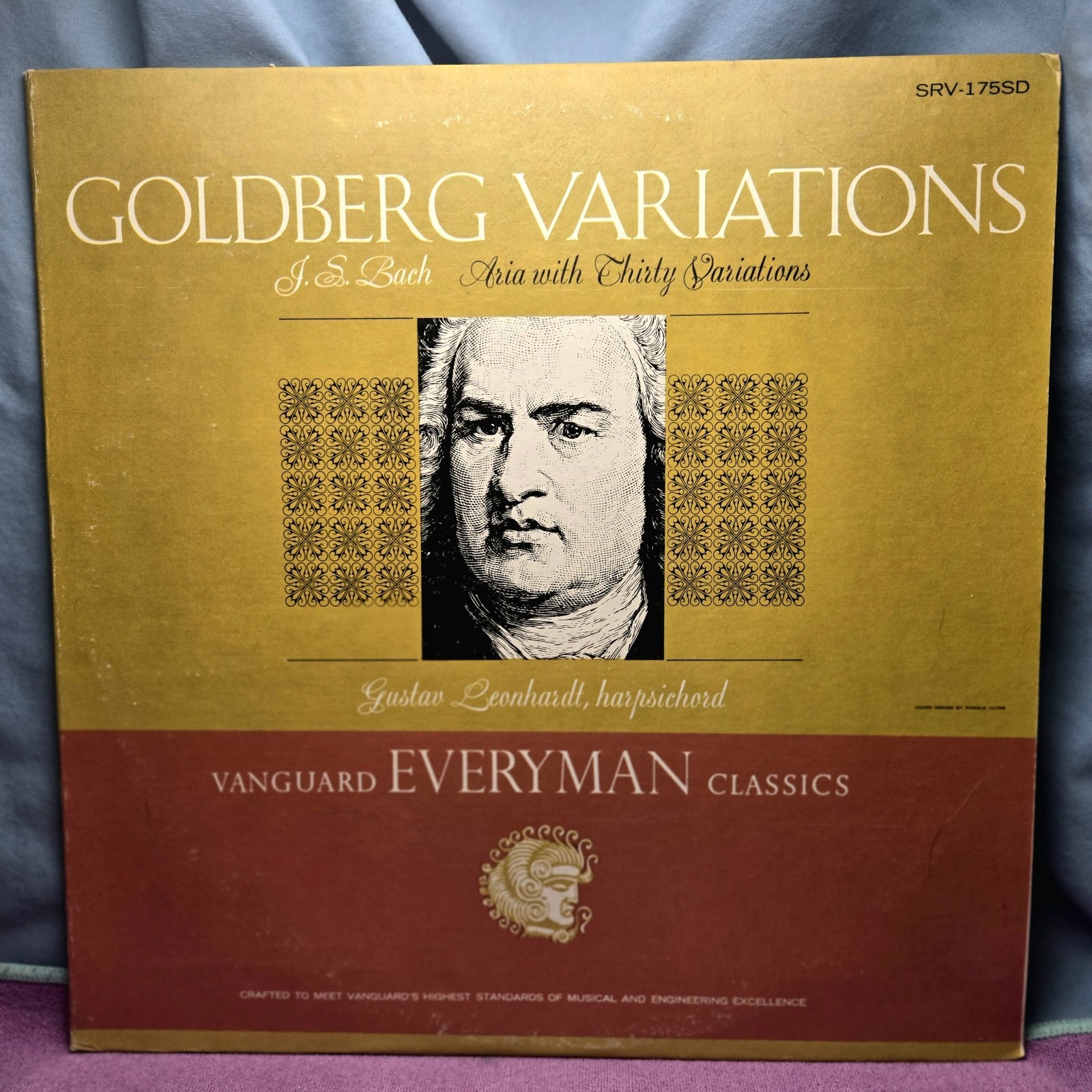 J.S. Bach Goldberg Variations Gustav Leonhardt Harpsichord Vanguard EX Vinyl LP