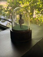 Vintage Reuge Swiss Ballerina Dome Music Box 2 Songs - MECHANICALLY PERFECT picture