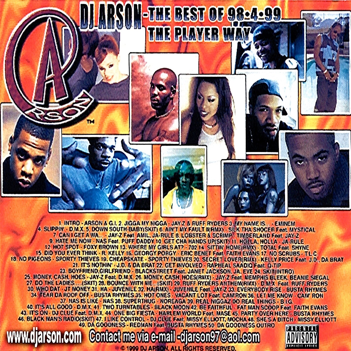 DJ ARSON - THE BEST OF 98-4-99 THE PLAYER WAY- HIP HOP NYC MIXTAPE MIX CD