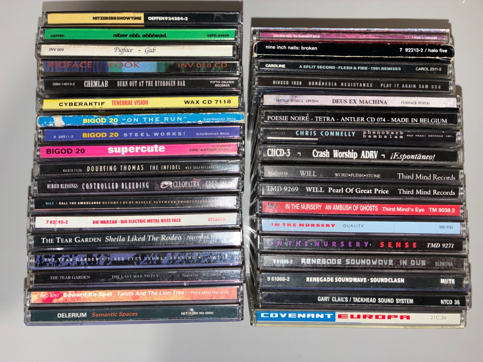 Lot Of 35 Industrial CDs Nitzer Ebb Nine Inch Nails Pigface Controlled Bleeding
