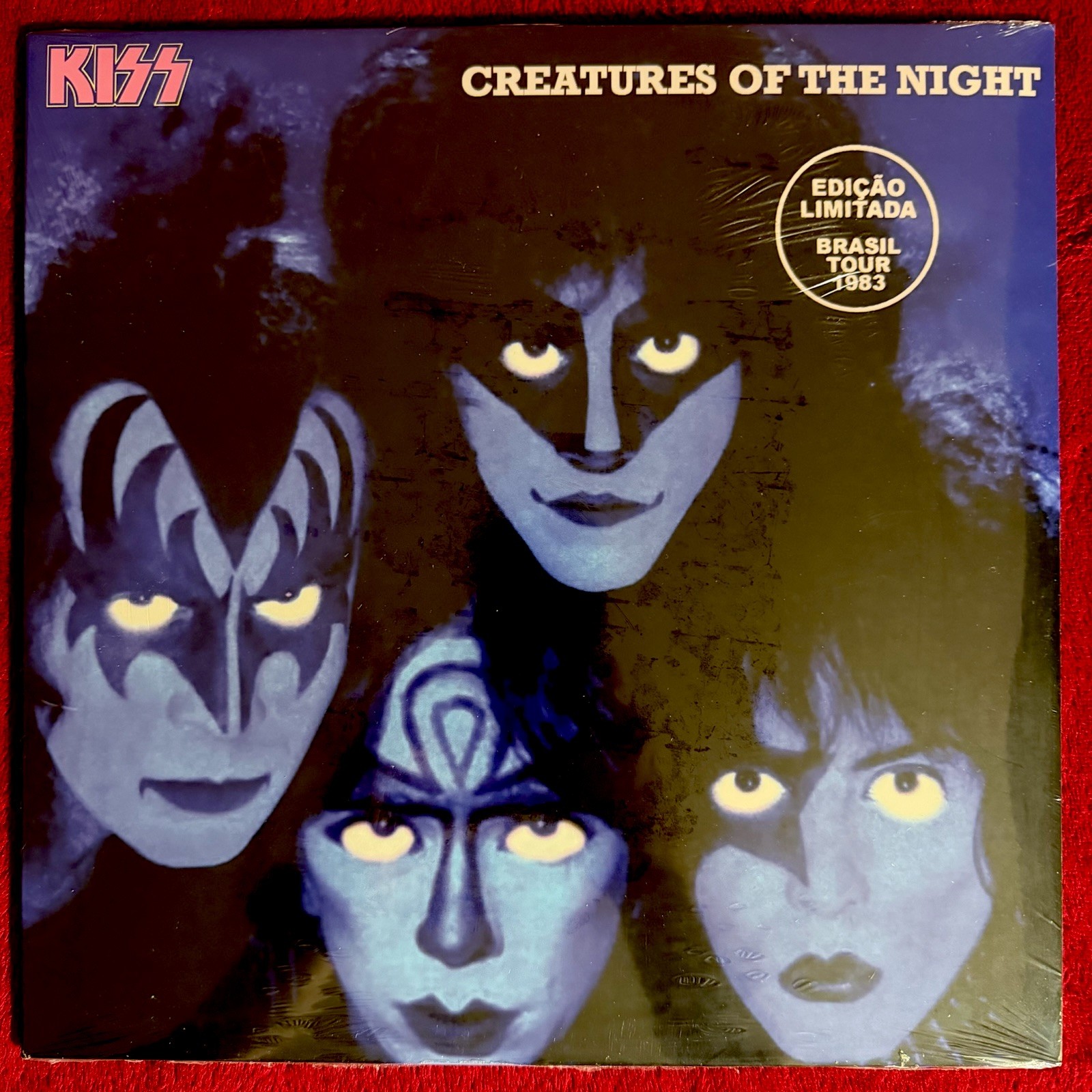 KISS CREATURES OF THE NIGHT BRAZIL TOUR 1983 COLORED LP/VINYL VINNIE COVER NEW.