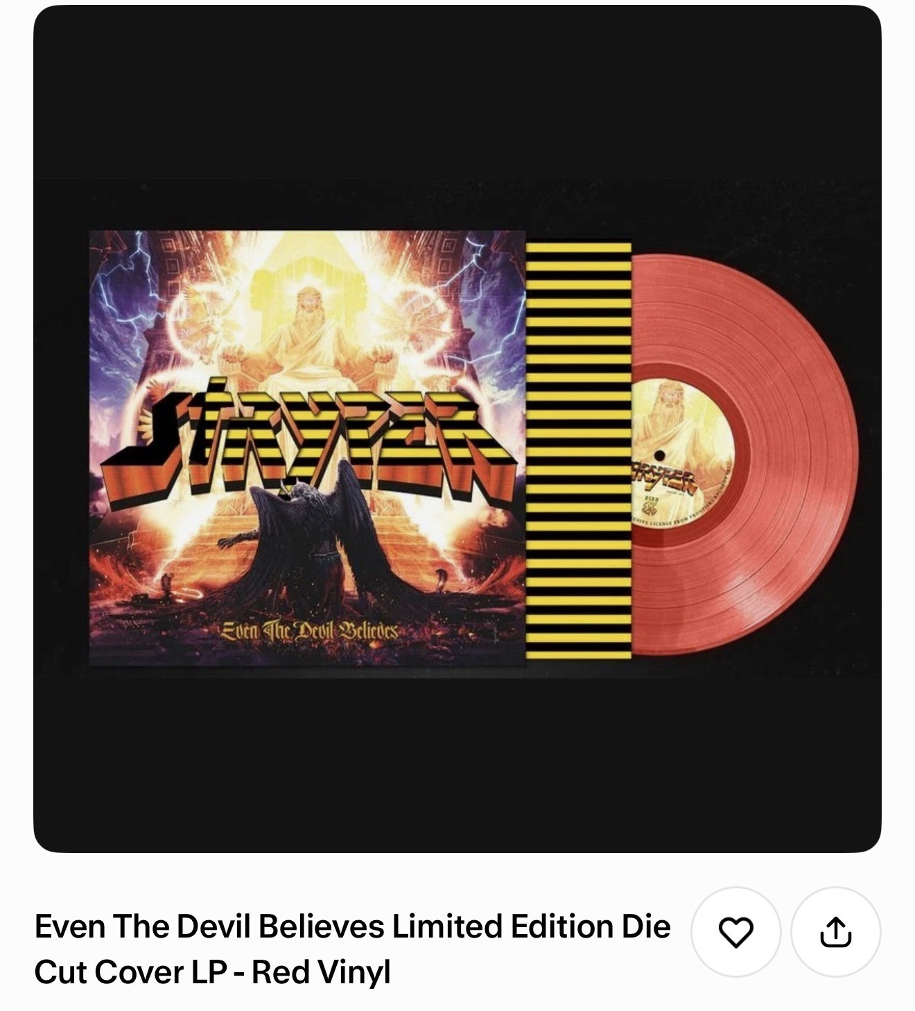 STRYPER- Even The Devil Believes Limited Edition  Die Cut Cover