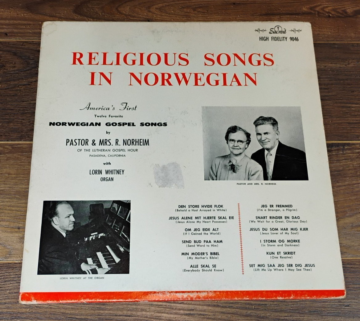 Religious Songs in Norwegian Lutheran Gospel Hour Sacred Records Vintage Vinyl