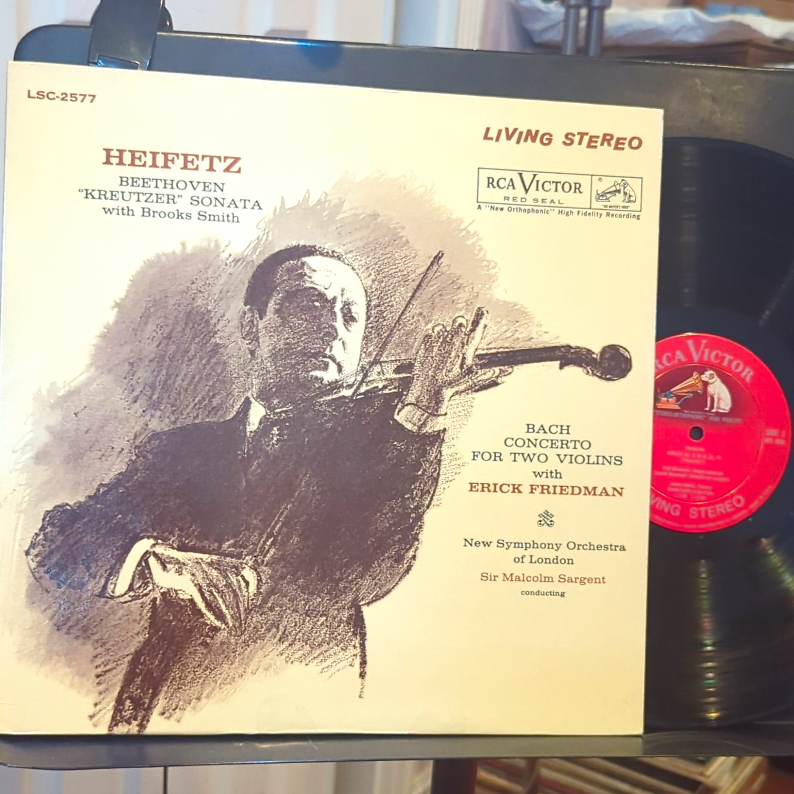 HEIFETZ Beethoven Bach RCA Living Stereo LSC-2577 Shaded Dog 1S / 1S Clean Vinyl