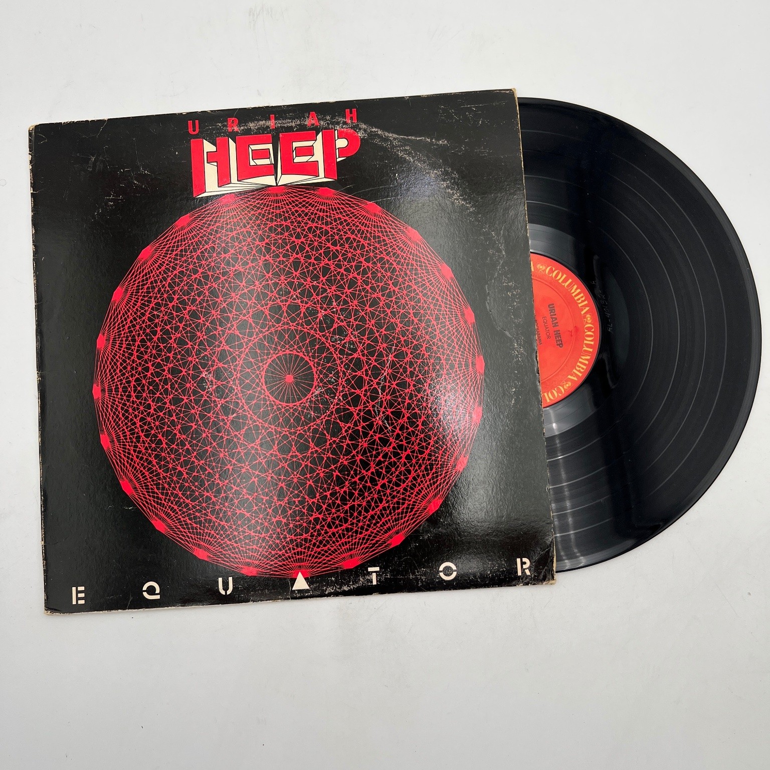 Uriah Heep – Equator LP Record 1985 US Columbia Hard Rock Prog 33 RPM