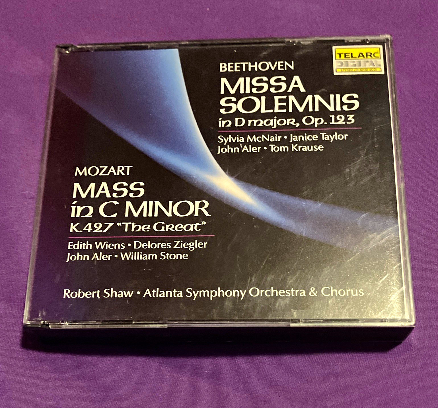 Telarc Beethoven Missa Solemnis/Mozart Mass in C Minor Shaw CD-80150 1988