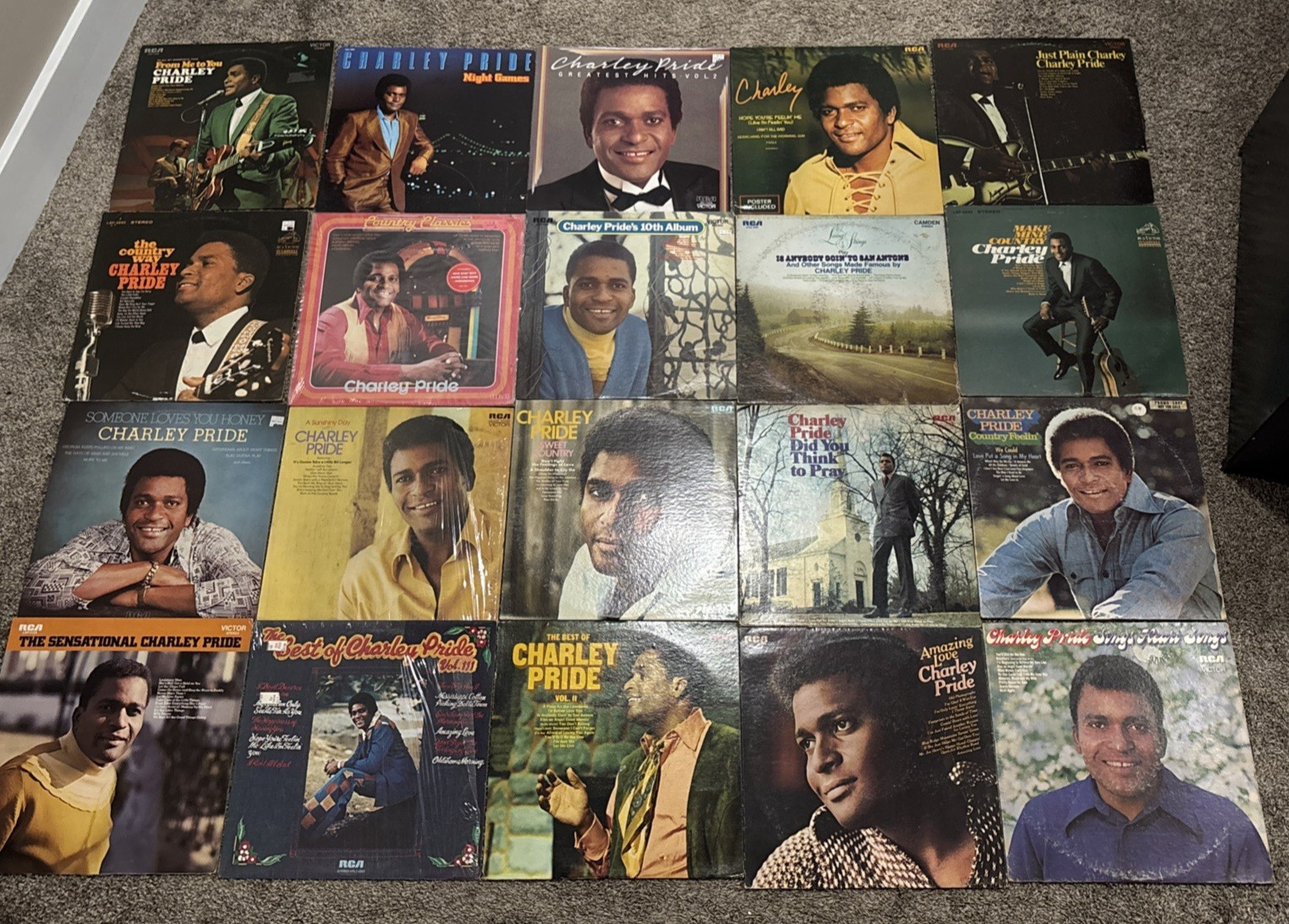 Charley Pride Vinyl Record Lot of 20 Country LP Collection RCA