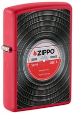 Zippo Vinyl Record Red Matte Windproof Pocket Lighter, 233-103047 picture