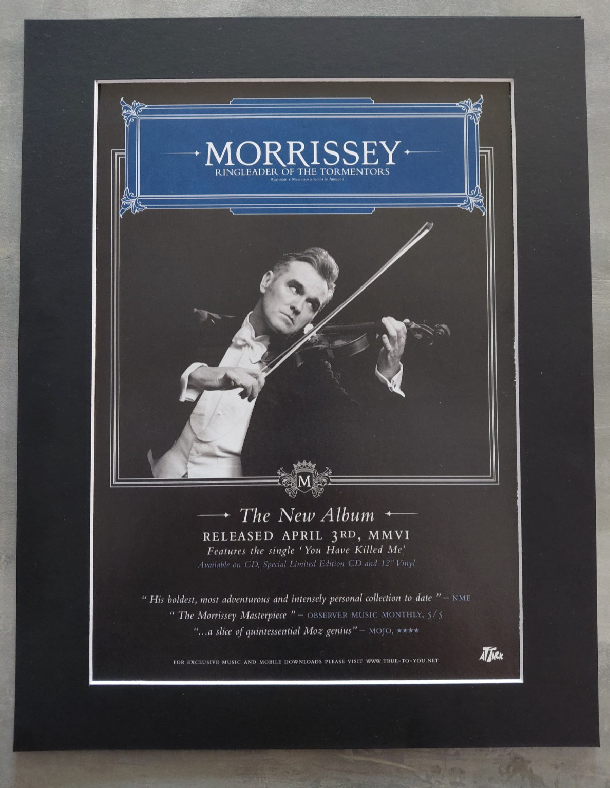 Morrissey Ringleader Of The Tormentors Promo Original Advert Mounted 14x11