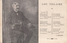 Lou Vielaire Hurdy Gurdy Man Musician French Song Lyrics L. Branchet Postcard picture