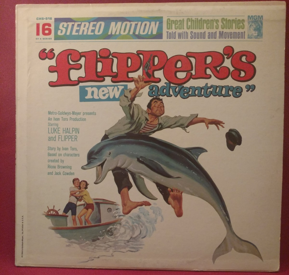 FLIPPER'S NEW ADVENTURE RARE MGM CHS-516 STEREO SOUNDTRACK LP NM
