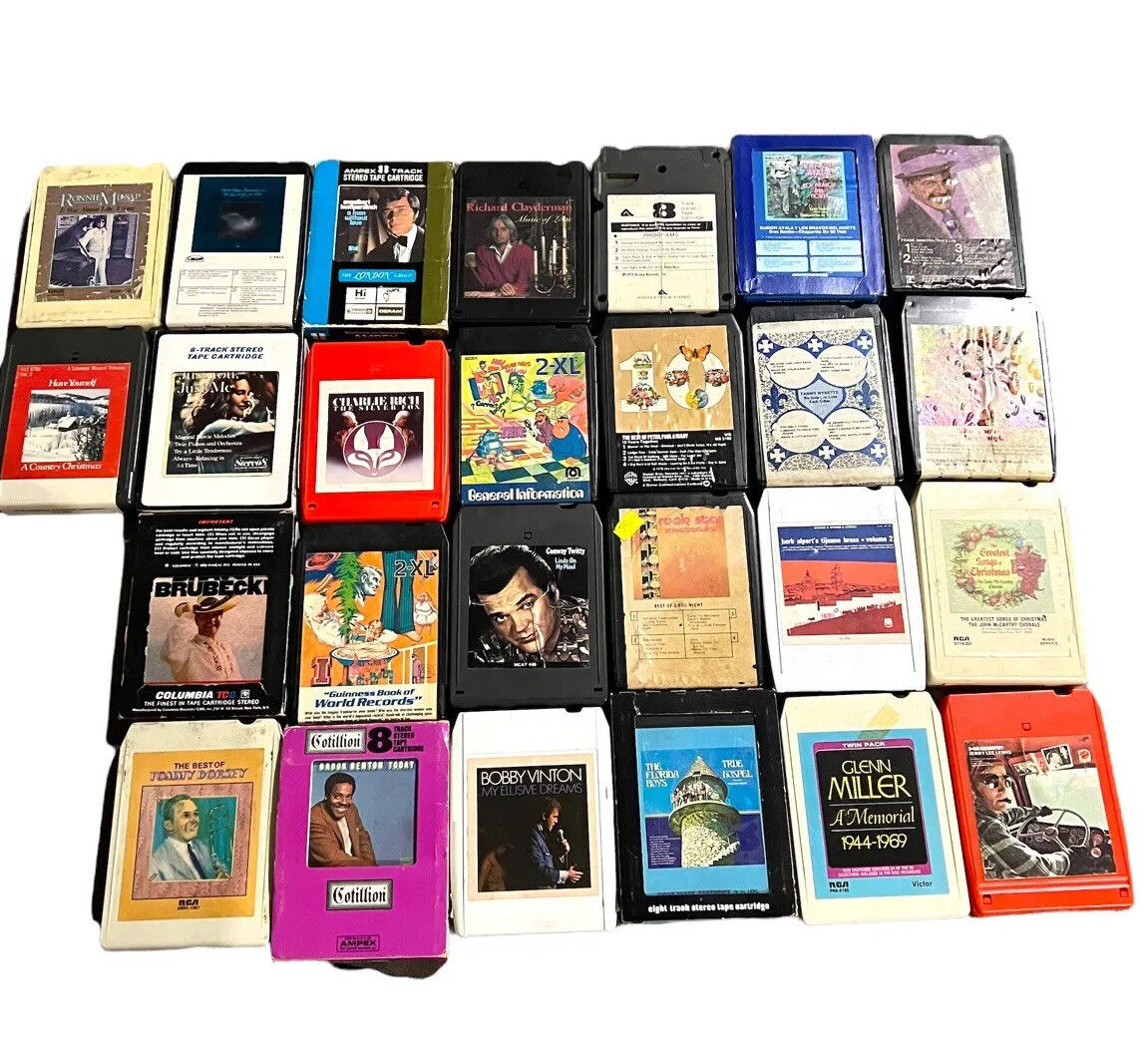 8-TRACK TAPES LOT OF 26 VARIOUS VINTAGE RETRO ARTISTS CONWAY TWITTY GLENN MILLER