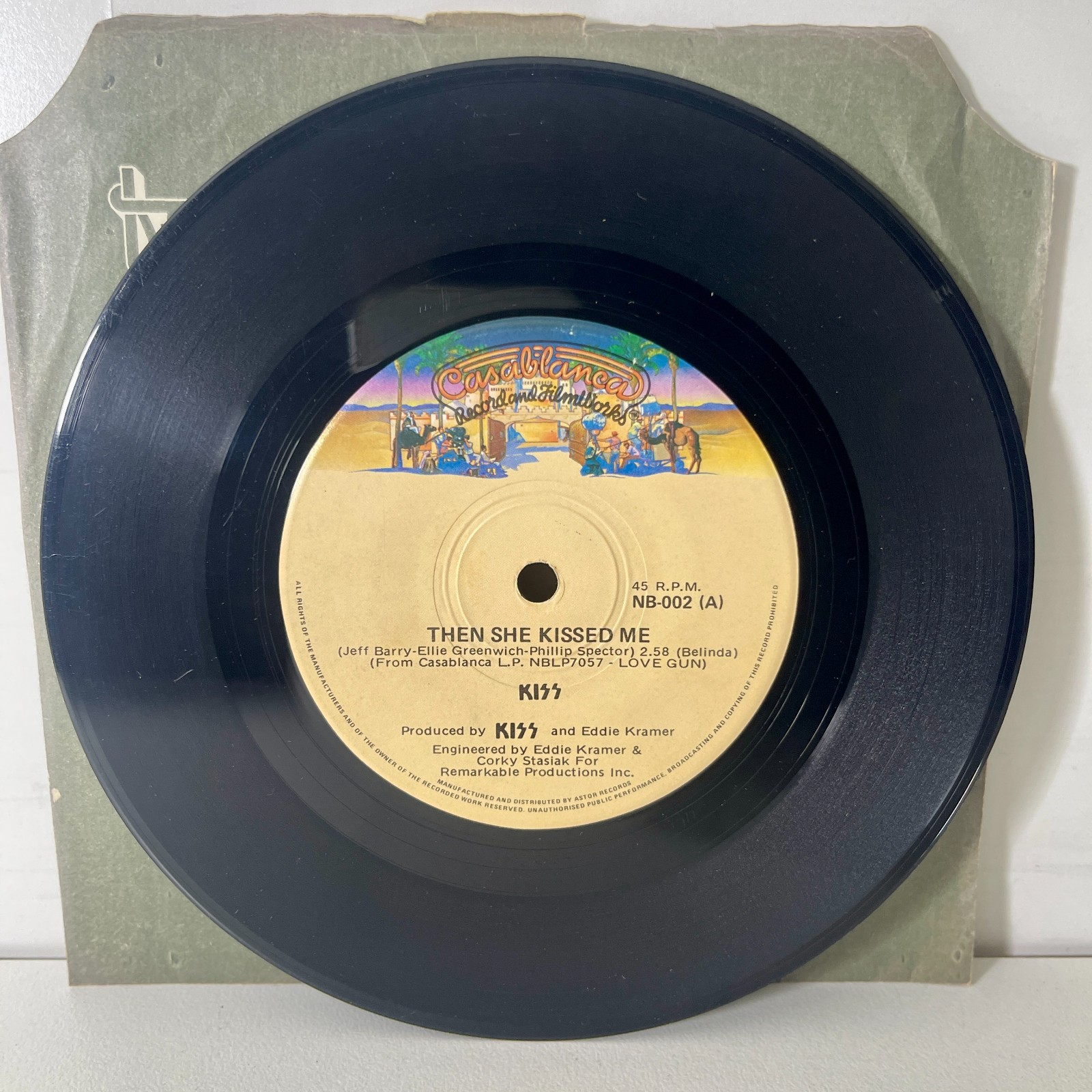KISS Then She Kissed Me 1977 Australian 7” Single NB-002 Rare Unique B-Side