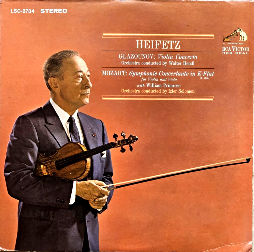 GLAZOUNOV- Violin Conerto/MOZART Symphonie Concertante-HEIFETZ- RCA LSC 2734