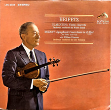 GLAZOUNOV- Violin Conerto/MOZART Symphonie Concertante-HEIFETZ- RCA LSC 2734 picture
