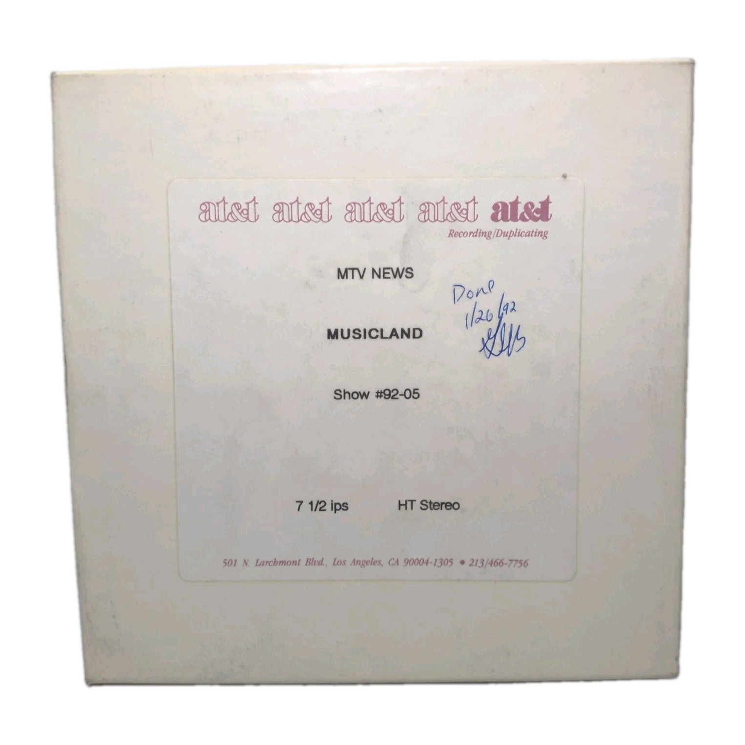 Vintage Musicland MTV News Show Reel to Reel #92-05 1992 7 1/2 ips HT Stereo