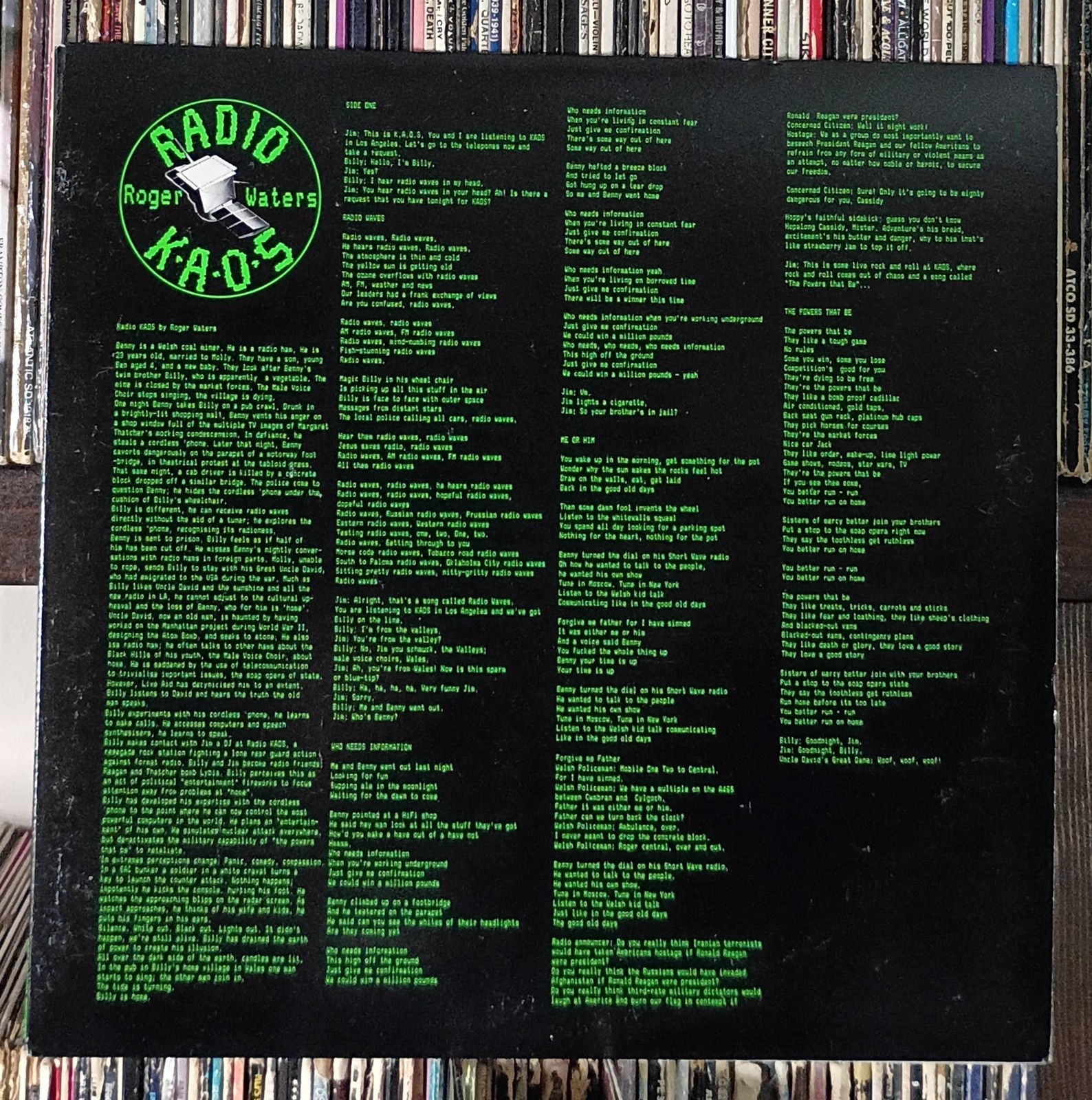 ROGER WATERS Radio Kaos RARE BANDED VERSION EX/VG+ Pink Floyd RADIO WAVES Sunset