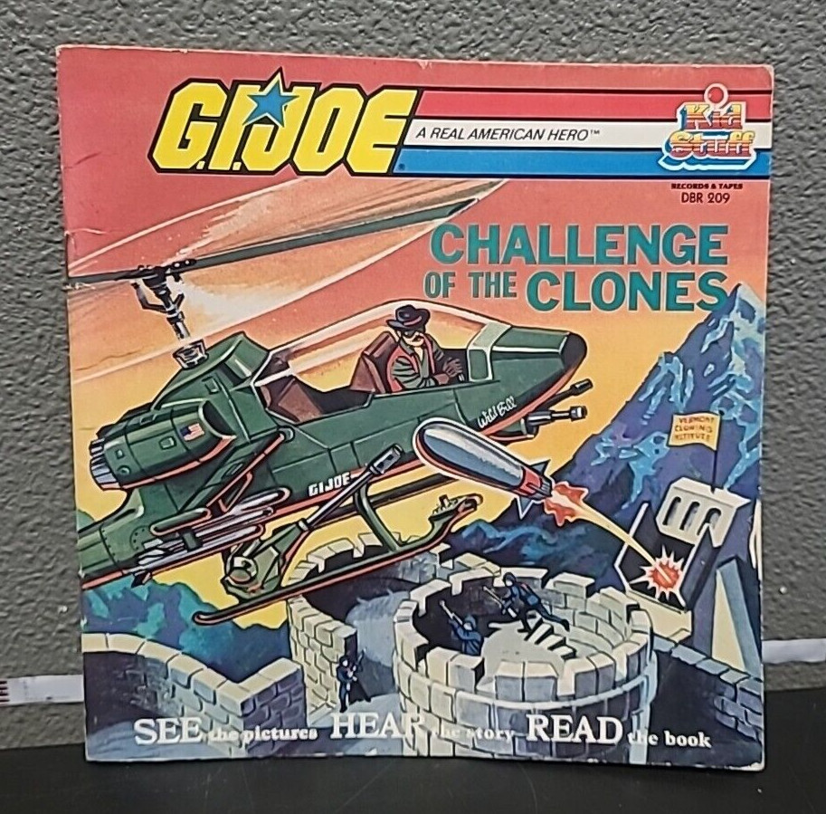 VINTAGE Kid Stuff Book and 7in Record GI JOE Challenge Of The Clones no record