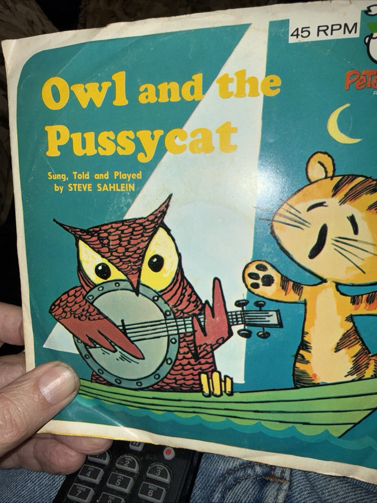 Vintage OWL and the PUSSYCAT Peter Pan 45 rpm Record w/ Sleeve 657