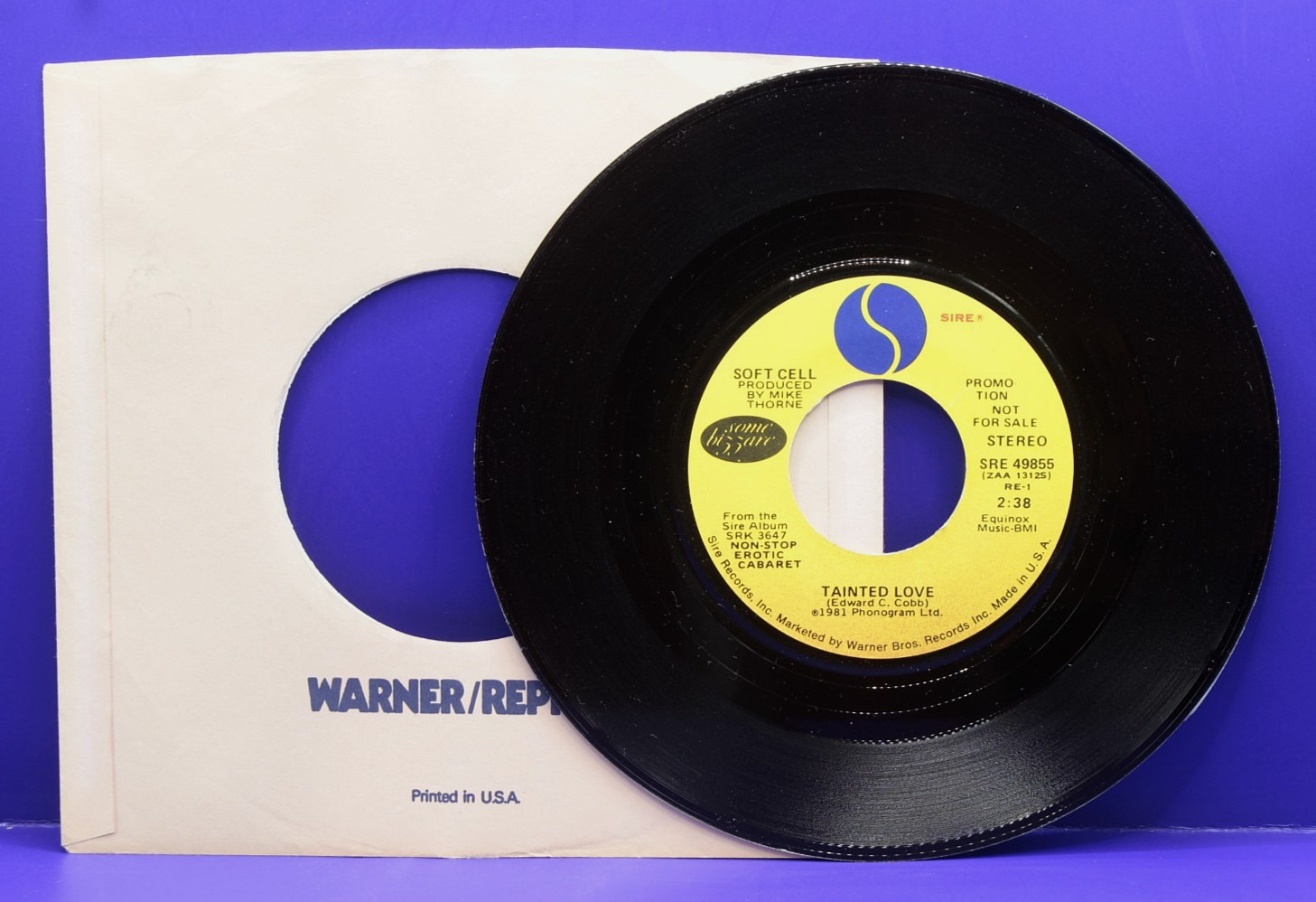 SOFT CELL  Tainted Love  PROMO 45 RPM  SIRE 49855  NEAR MINT+