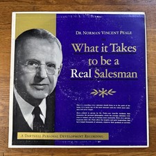 Dr. Norman Vincent Peale Vinyl Record “What It Takes To Be a Real Salesman” RARE picture