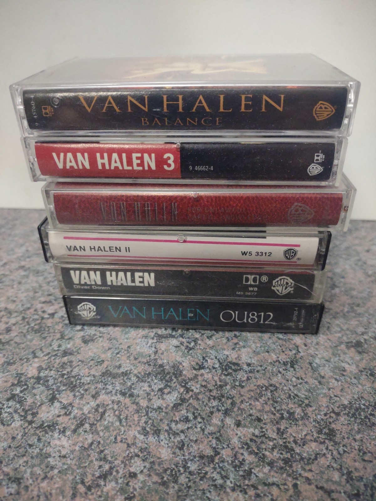 Lot 6 Van Halen Cassette Tapes Diver Down 2 Balance 3 OU812 Carnal Knowledge