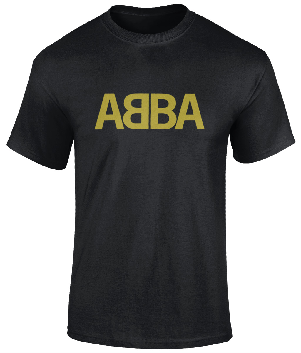 Abba Logo Black T Shirt Eurovision Waterloo Voyage S-4XL Voyage Pop Music London