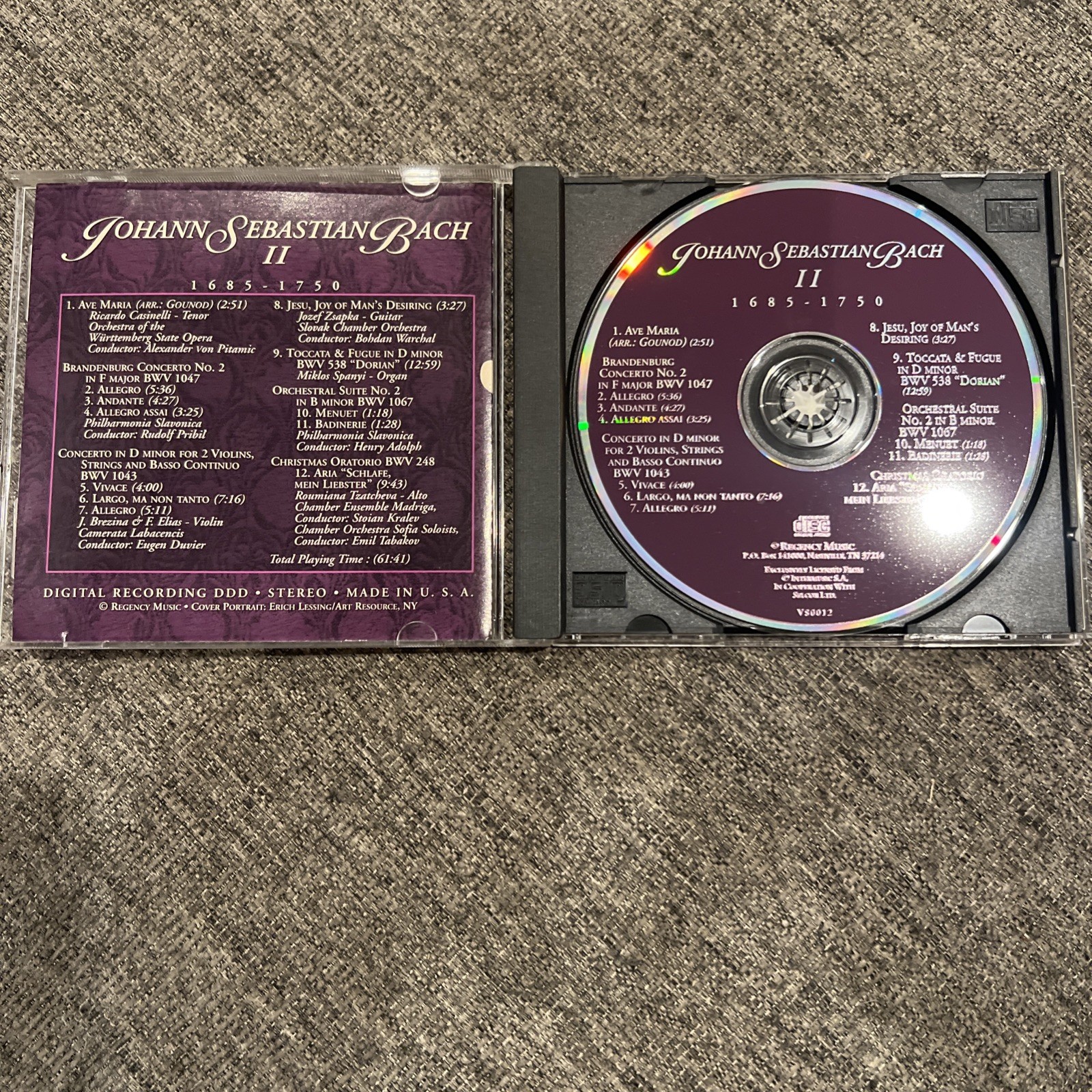 Johann Sebastian Bach II The Masterpiece Collection CD Near Mint Condition Rare