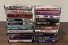 Lot of 20 Classic Rock Cassette Tapes Heart Rolling Stones Stevie Nicks Dokken picture