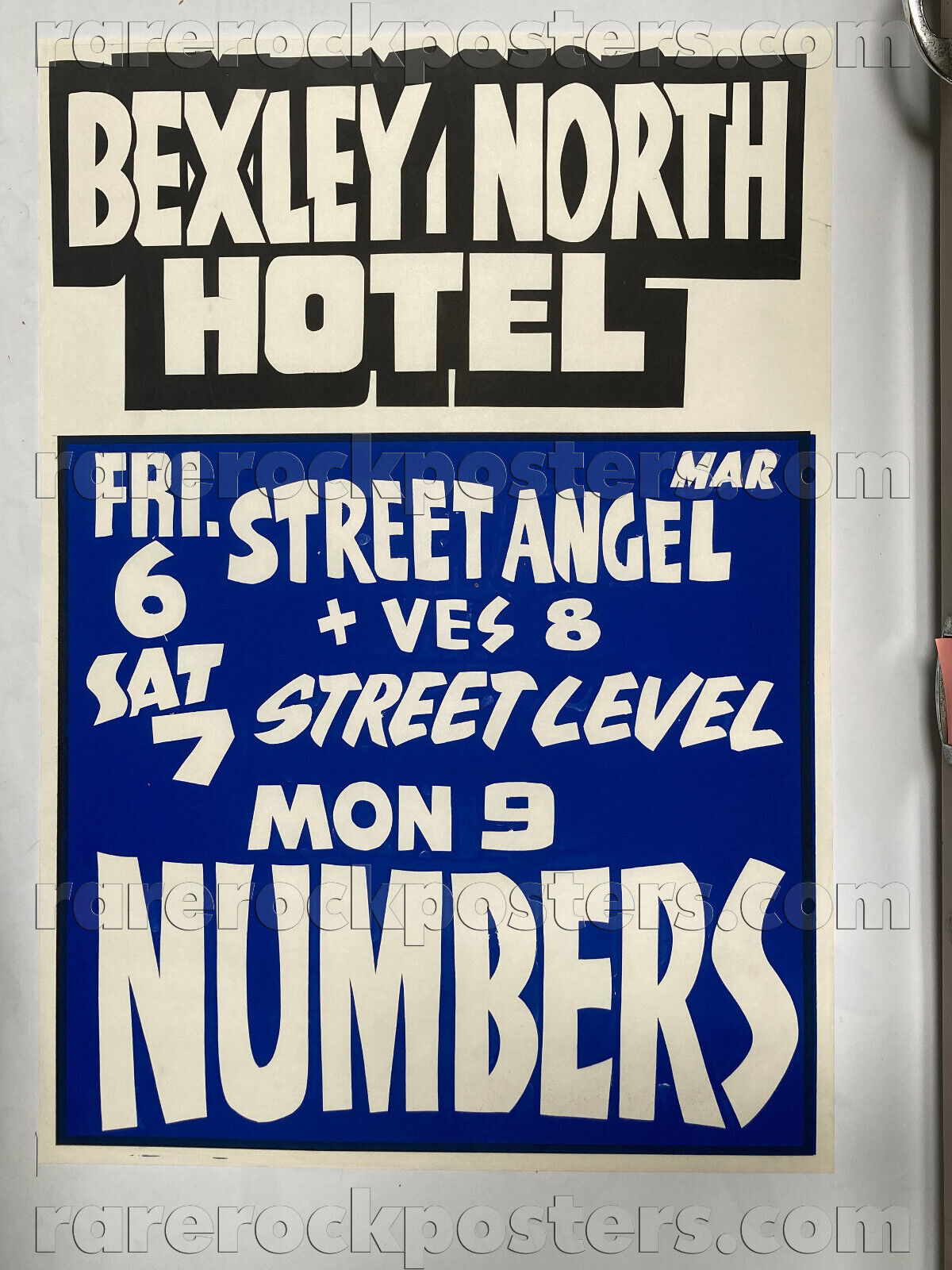 NUMBERS / STREET ANGEL / VES 8 ~ ORIG 1981 AUSTRALIAN GIG POSTER ~ BEXLEY NORTH