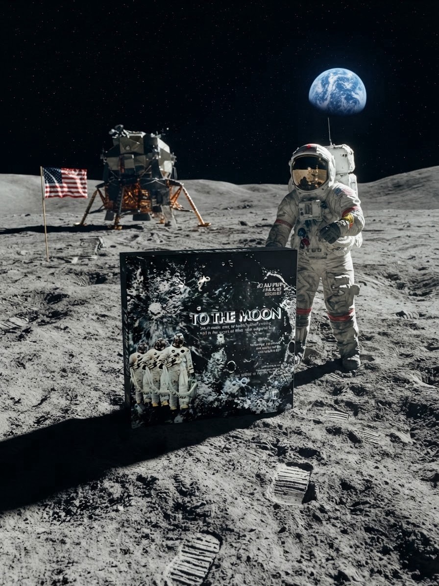 Vintage 1969 Time-Life “To The Moon” 6-LP Vinyl Box Set & HC Book Apollo 11 NASA