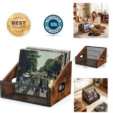 Durable Vintage-Style Record Holder with Removable Divider for Easy Organization picture