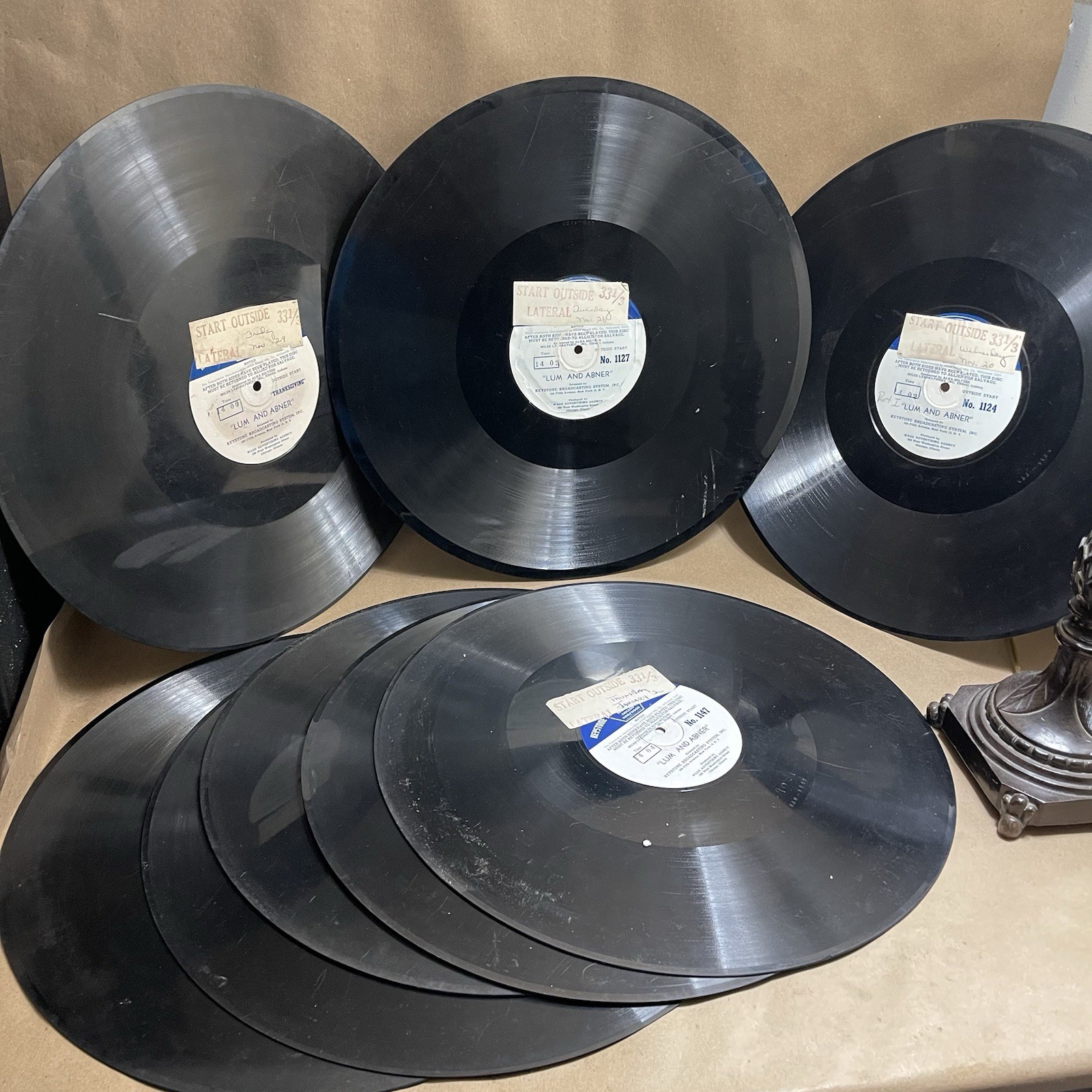 Lot Of 8 Vintage 1940s Lum And Abner Radio Transcription Discs 16