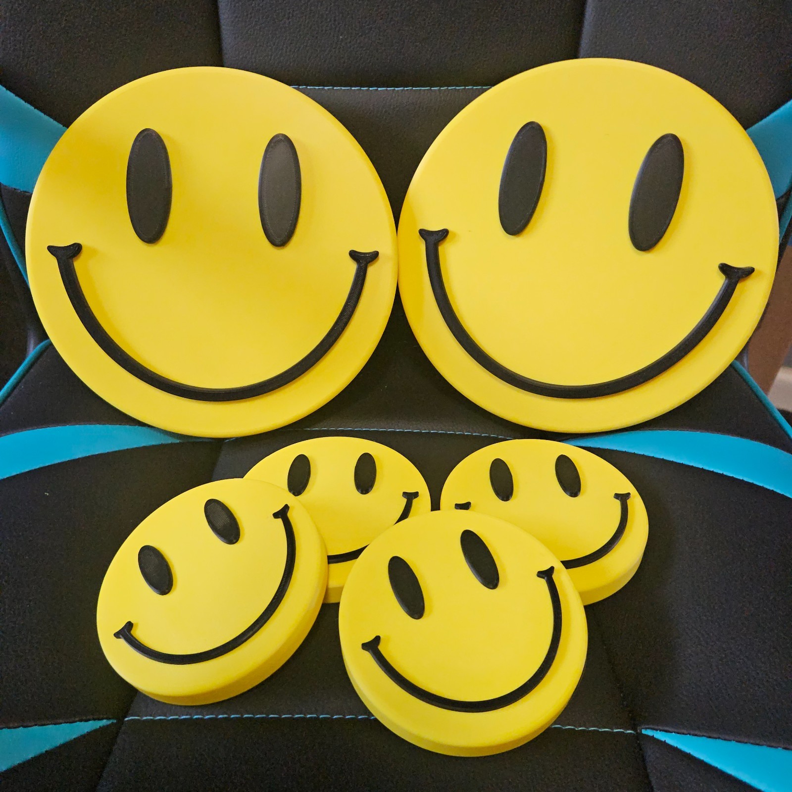 3D Printed Smiley Face Rave Culture Wall Art Ornament 100mm 200mm 400mm
