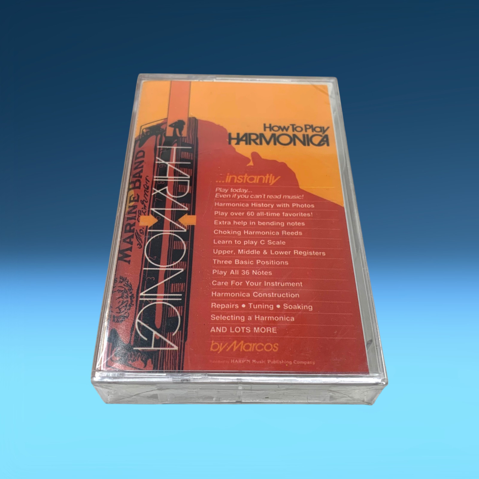 Vintage NEW 1985 How To Play Harmonica by Marcos Cassette Tape Sealed